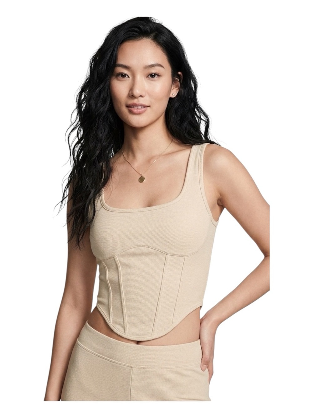PINK Victoria's Secret Beige Sculpting Crop Tank